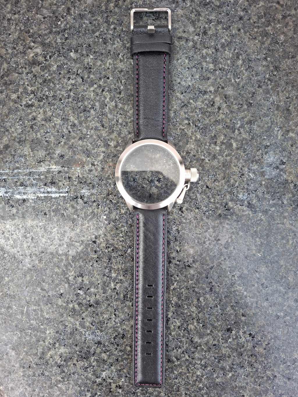 Peter Werth Stainless Steel Watch 44mm Case & Genuine Leather 22mm Strap – Spares / Project