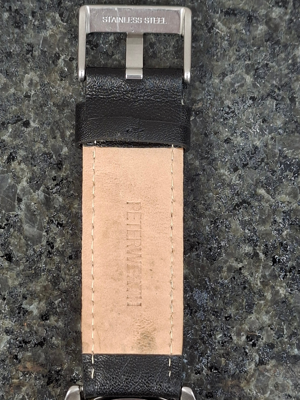 Peter Werth Stainless Steel Watch 44mm Case & Genuine Leather 22mm Strap – Spares / Project