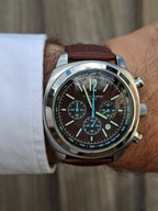 Simon Carter London Chronograph Watch Miyota OS20 Brown Dial 43mm New Strap