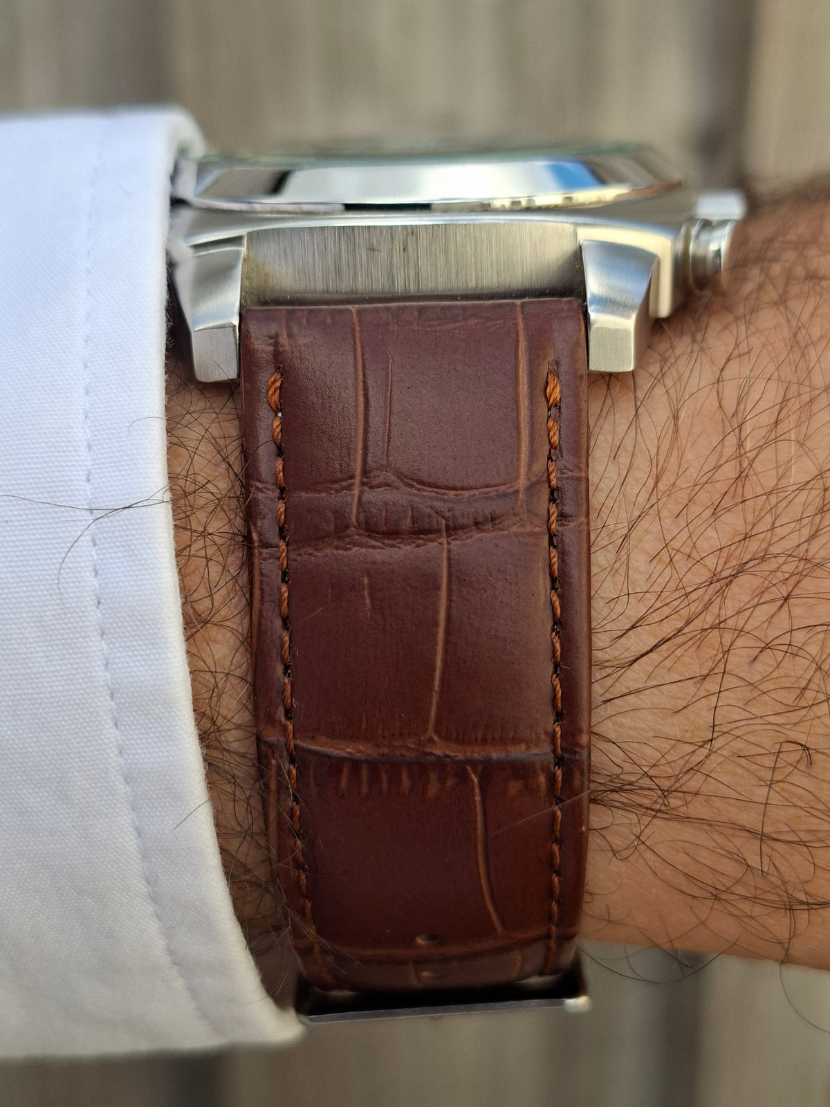 Simon Carter London Chronograph Watch Miyota OS20 Brown Dial 43mm New Strap