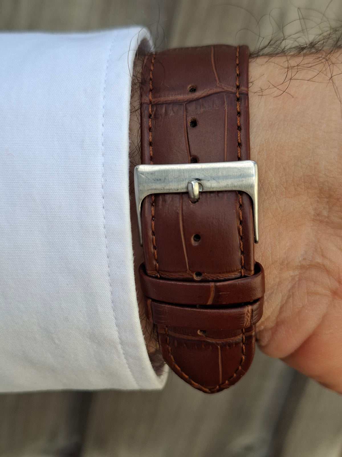 Simon Carter London Chronograph Watch Miyota OS20 Brown Dial 43mm New Strap