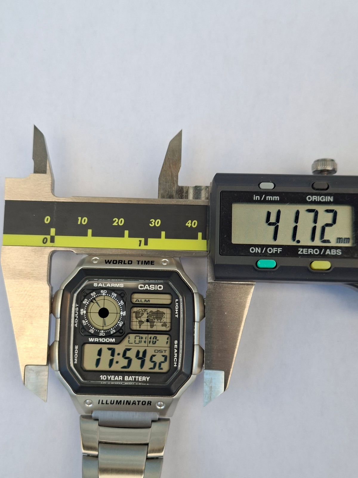 Casio AE-1200WH World Time Digital Watch 3299 Stainless Steel Bracelet 100M