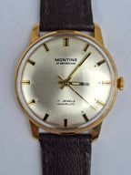 Vintage 1960s Montine of Switzerland ST 69 17J Incabloc Manual Wind Watch 34mm
