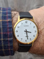 Vintage 1960s Summit Swiss Watch 17 Jewels Incabloc Manual Wind 33mm Sub Seconds