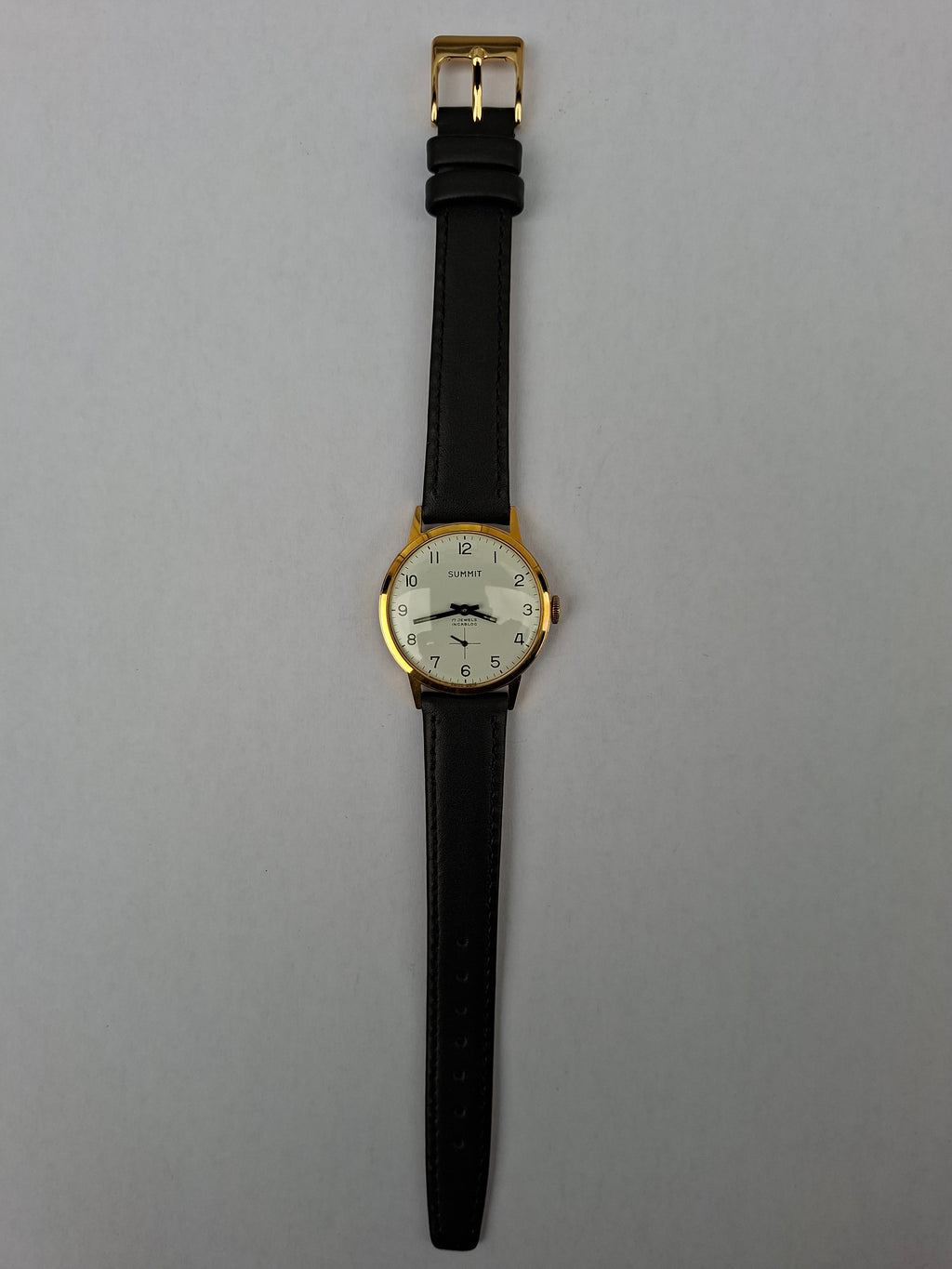 Vintage 1960s Summit Swiss Watch 17 Jewels Incabloc Manual Wind 33mm Sub Seconds