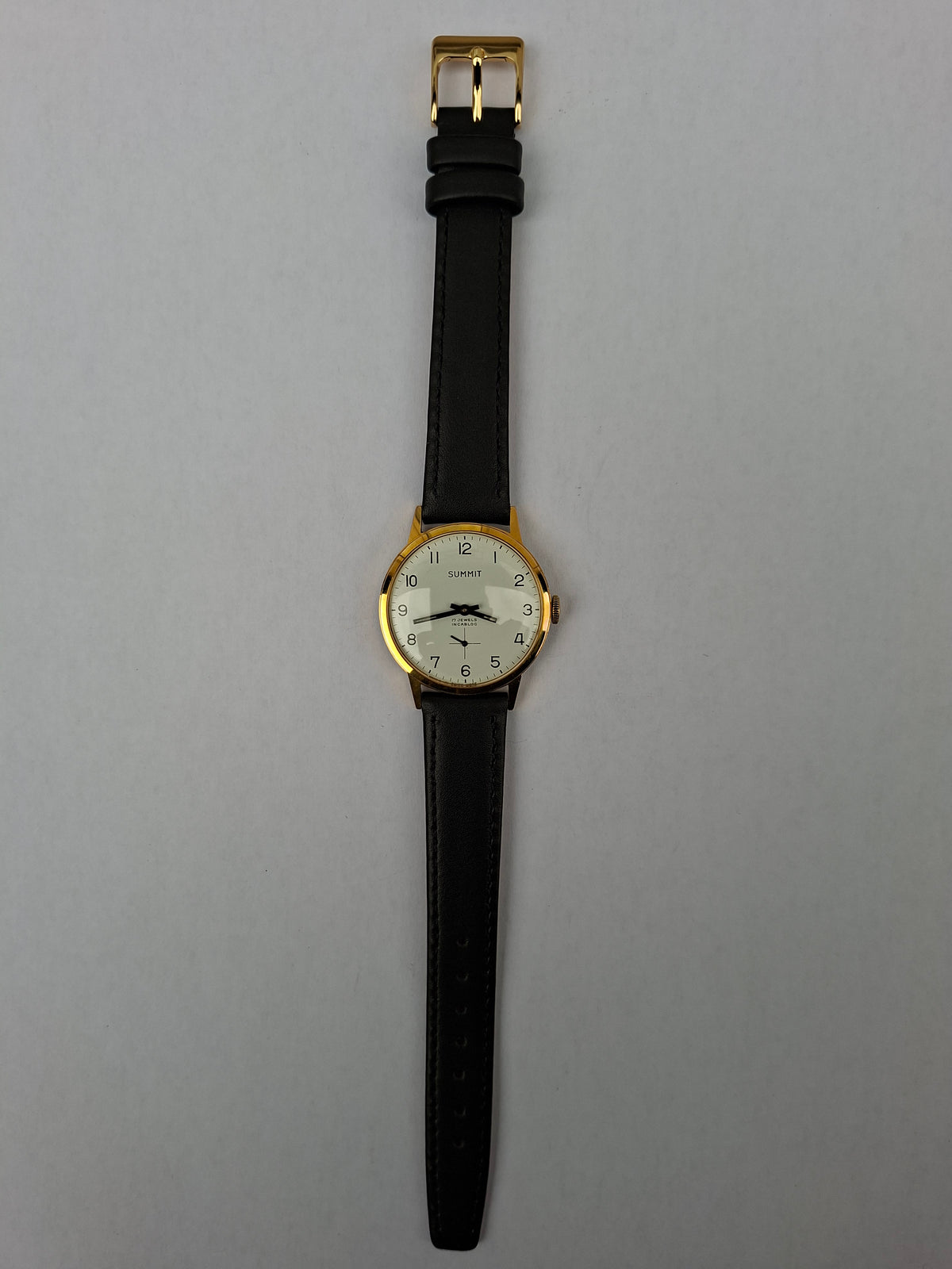 Vintage 1960s Summit Swiss Watch 17 Jewels Incabloc Manual Wind 33mm Sub Seconds