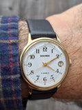 Vintage Sekonda USSR 17 J 2614.2H Manual Wind Date Watch Gold Tone 35mm