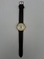Vintage Sekonda USSR 17 J 2614.2H Manual Wind Date Watch Gold Tone 35mm