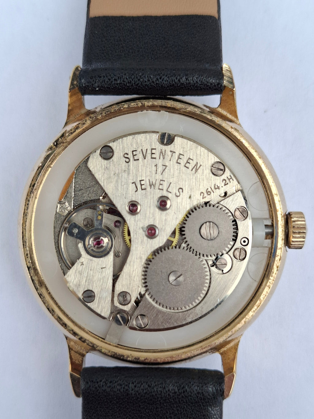 Vintage Sekonda USSR 17 J 2614.2H Manual Wind Date Watch Gold Tone 35mm
