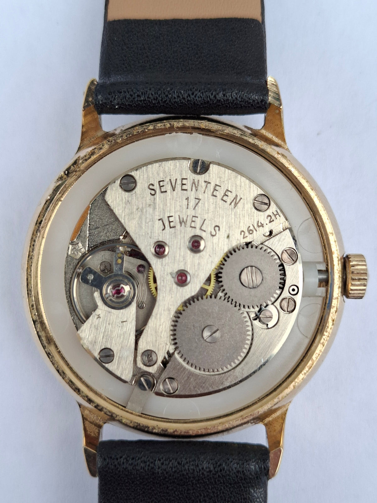 Vintage Sekonda USSR 17 J 2614.2H Manual Wind Date Watch Gold Tone 35mm