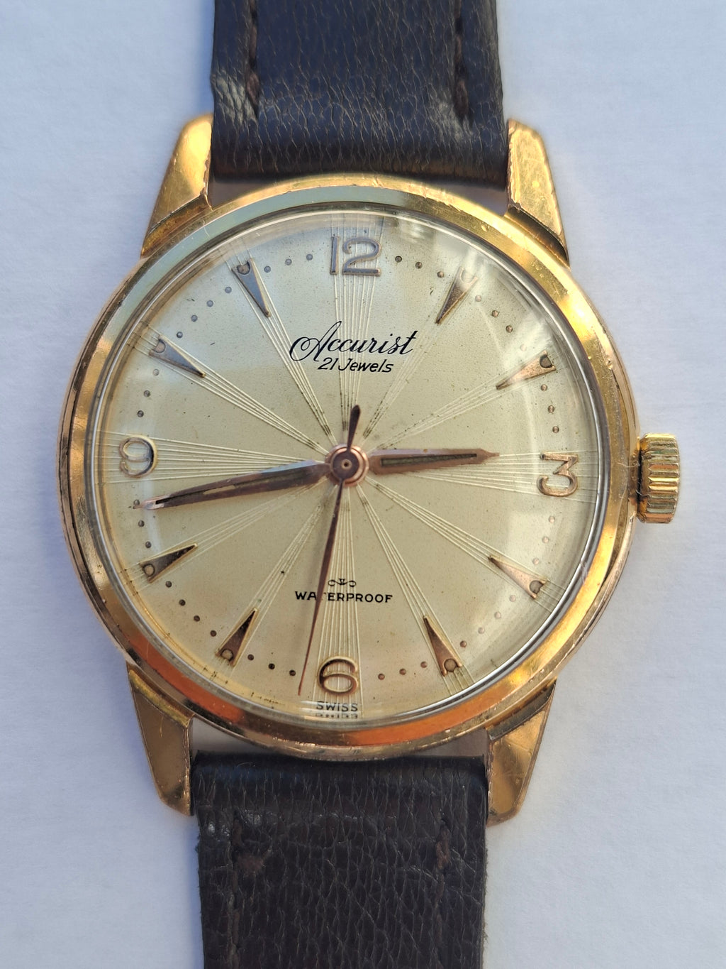 Vintage 1950s Accurist 21 Jewels Swiss Watch 10 Micron Gold Filled ETA 2390