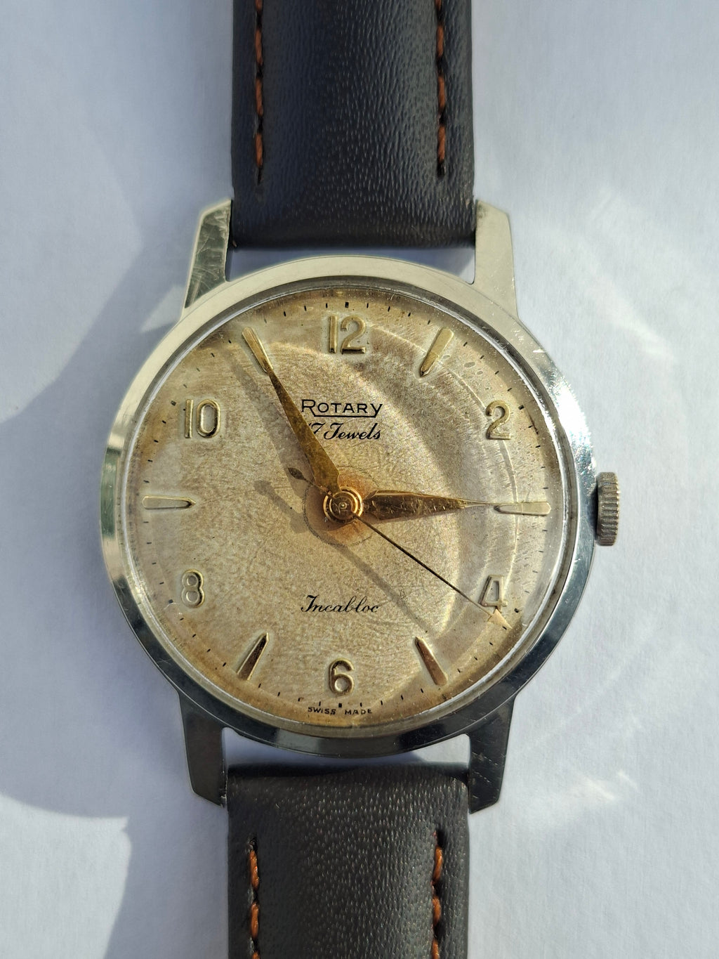 Vintage 1950s Rotary 17 Jewels Incabloc Swiss Watch Cal 425 32mm