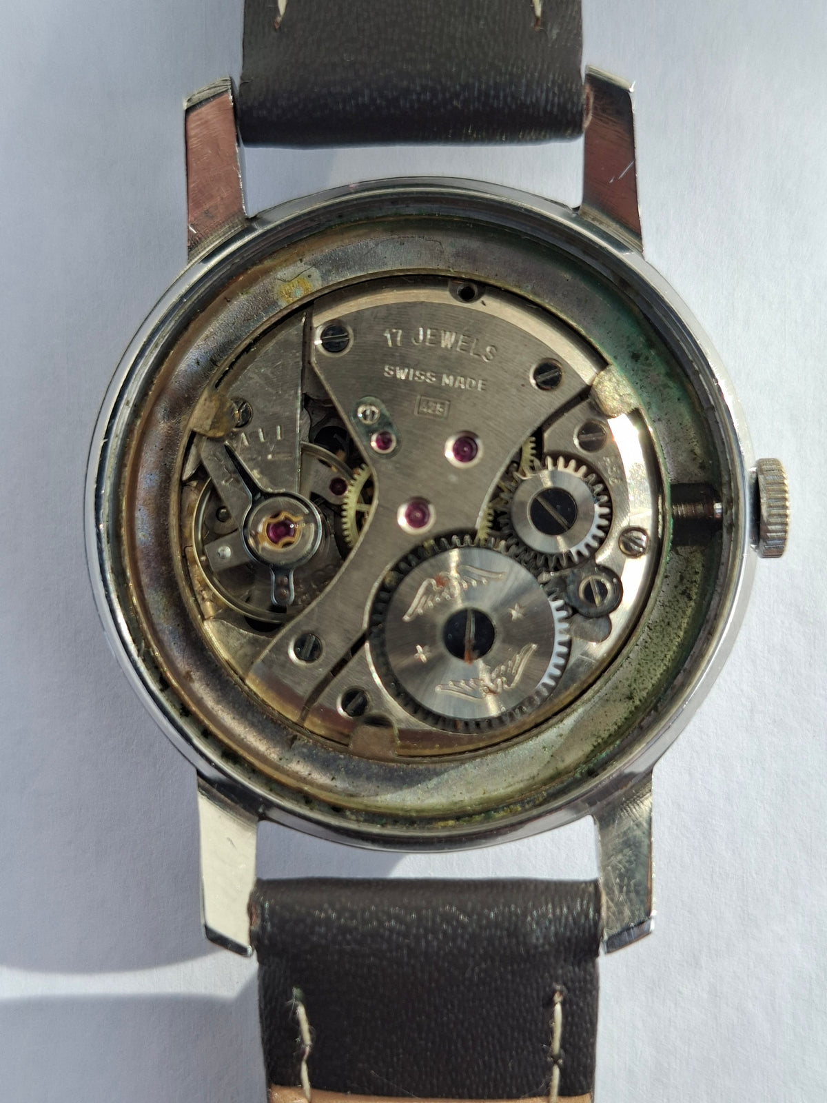Vintage 1950s Rotary 17 Jewels Incabloc Swiss Watch Cal 425 32mm