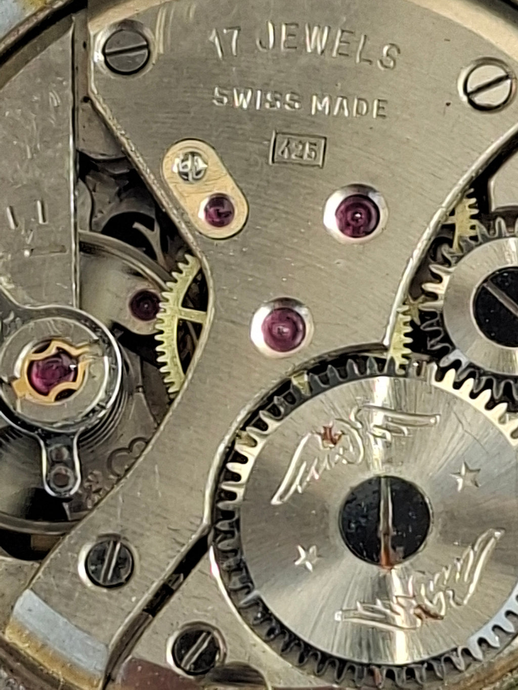 Vintage 1950s Rotary 17 Jewels Incabloc Swiss Watch Cal 425 32mm