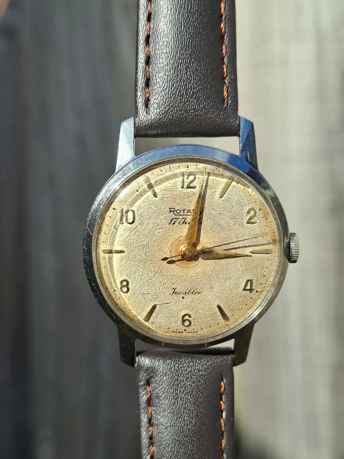 Vintage 1950s Rotary 17 Jewels Incabloc Swiss Watch Cal 425 32mm