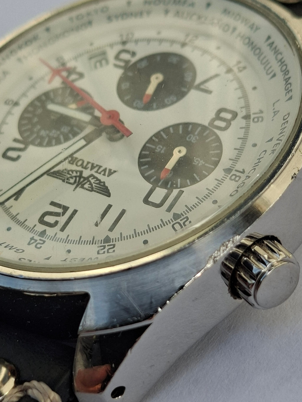 Aviator AVW5839G4 Seiko Chronograph Men's Quartz Watch 44mm New Renata Battery