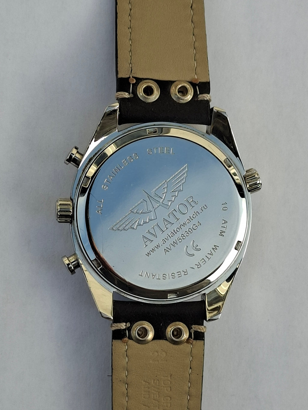 Aviator AVW5839G4 Seiko Chronograph Men's Quartz Watch 44mm New Renata Battery