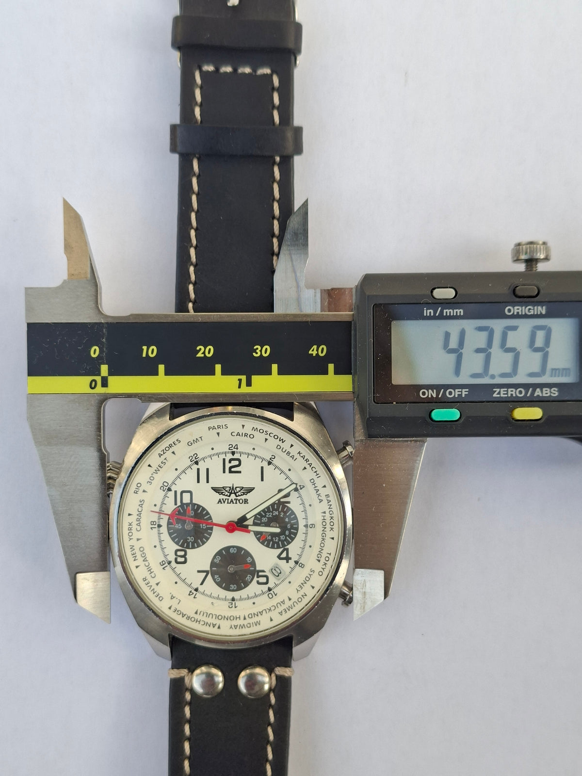Aviator AVW5839G4 Seiko Chronograph Men's Quartz Watch 44mm New Renata Battery