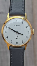 Vintage 1960s Summit Swiss Watch 17 Jewels Incabloc Manual Wind 33mm Sub Seconds