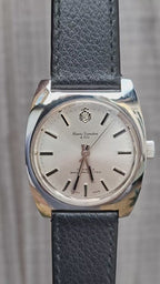 Vintage Henri Sandoz & Fils 17 Jewels Mechanical Swiss Watch 1970s All Stainless Steel