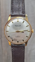 Vintage 1960s Montine of Switzerland ST 69 17J Incabloc Manual Wind Watch 34mm