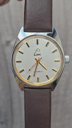 Vintage 1970s Limit 17 Jewel Mechanical Hand Wind Men's Watch 35mm Stainless Steel