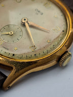 Vintage Oris 15 Jewels Star Dial Manual Wind Small Seconds Swiss Watch 1950s