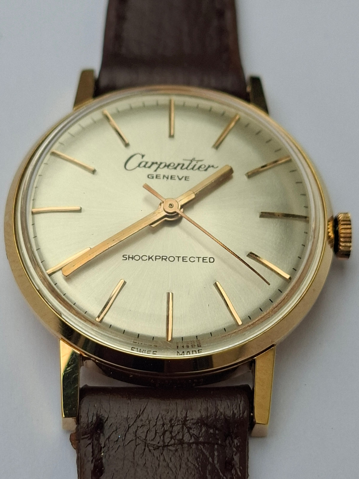 NOS Vintage Carpentier Geneve Ladies Watch 17J Swiss Manual Wind Gold Plated