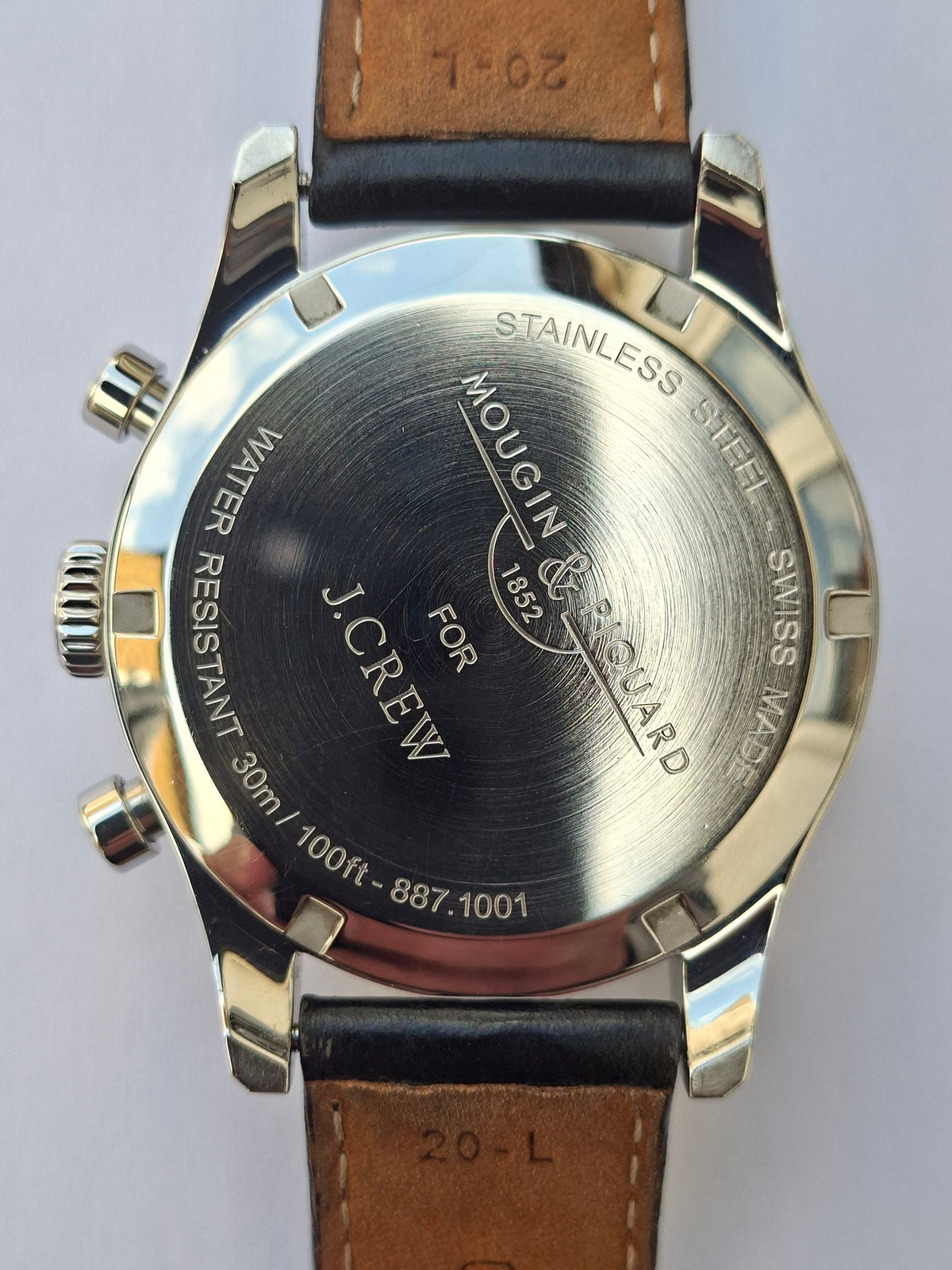 Mougin & Piquard for J.Crew Chronograph Watch Alarm Swiss Ronda 5130.D 40mm With Case