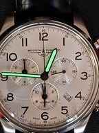 Mougin & Piquard for J.Crew Chronograph Watch Alarm Swiss Ronda 5130.D 40mm With Case