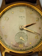 Vintage Oris 15 Jewels Star Dial Manual Wind Small Seconds Swiss Watch 1950s