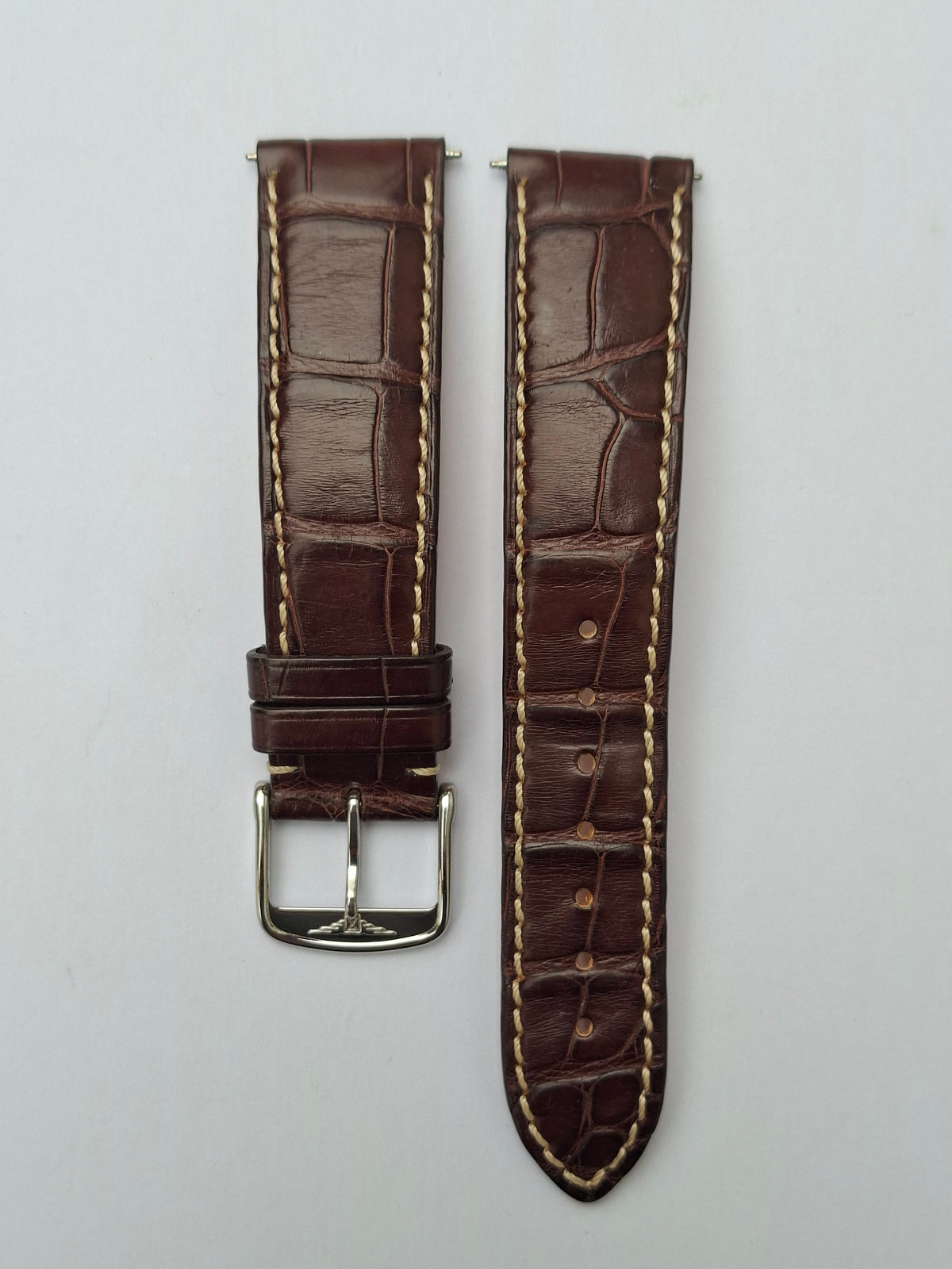 Genuine Longines 20mm Brown Alligator Leather Watch Strap Original Buckle
