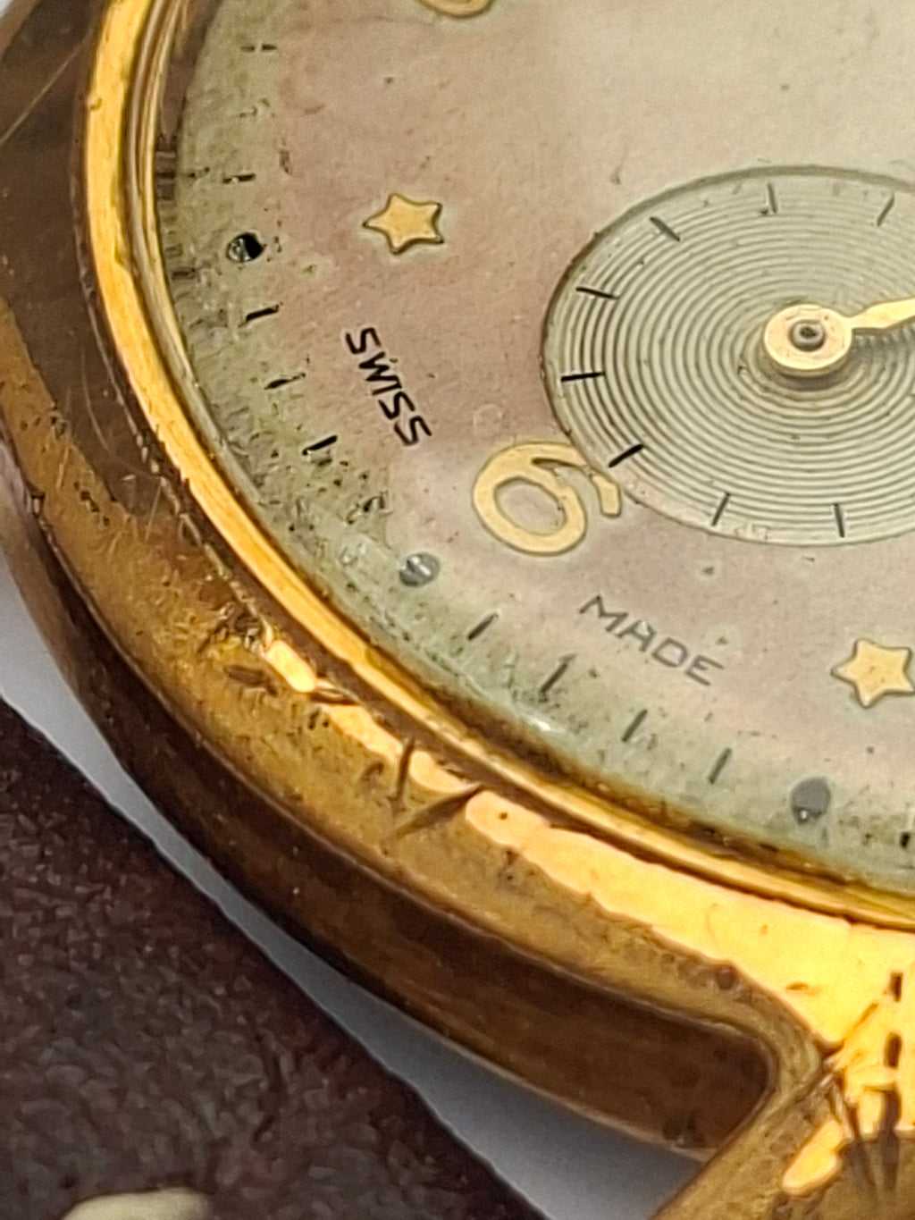 Vintage Oris 15 Jewels Star Dial Manual Wind Small Seconds Swiss Watch 1950s