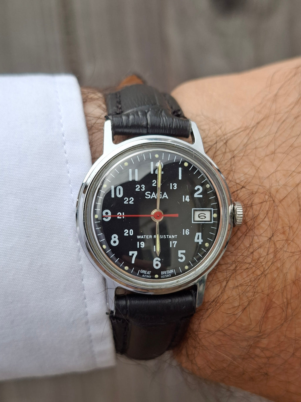 1980 Saga by Timex Military Style Manual Wind Watch – Made in Great Britain