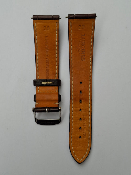 Genuine Longines 20mm Brown Alligator Leather Watch Strap Original Buckle