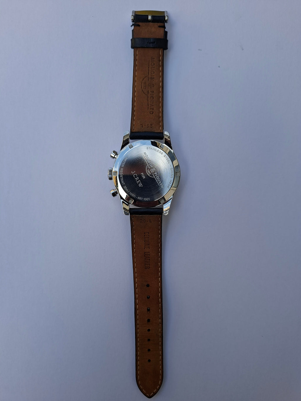 Mougin & Piquard for J.Crew Chronograph Watch Alarm Swiss Ronda 5130.D 40mm With Case